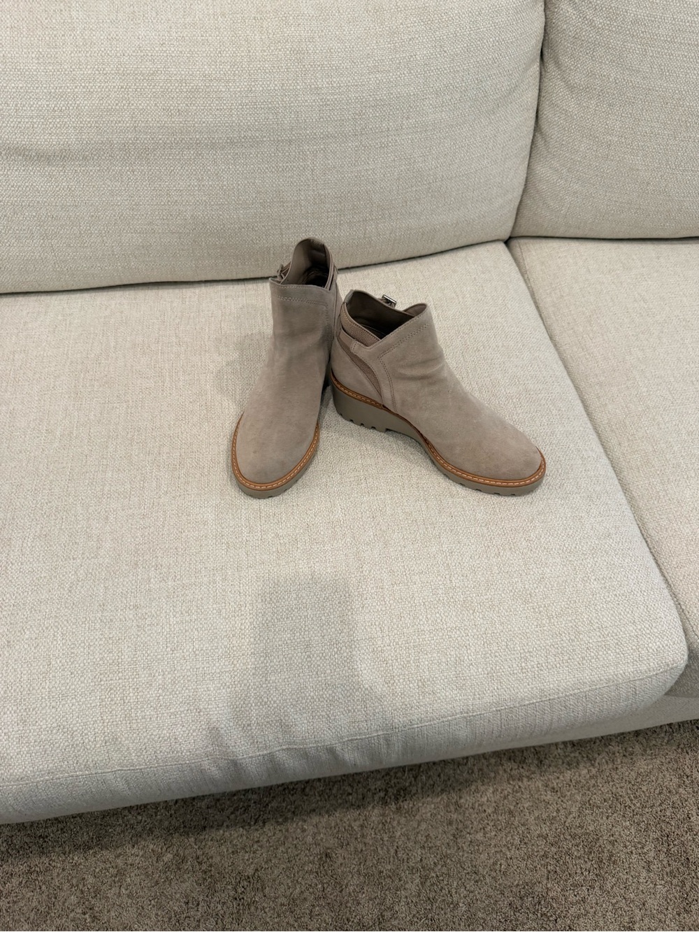 Gianni Bini Taupe Suede Ankle Booties